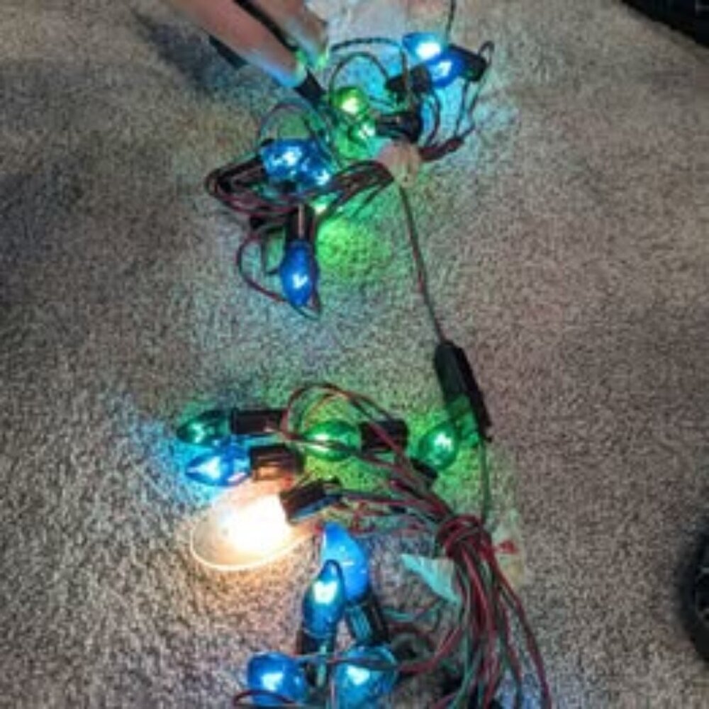 2 strings of Vintage Christmas lights